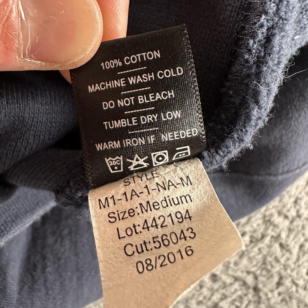 American Giant Hoodie Mens M Blue Full Zip Fleece Sweatshirt USA Heavyweight - Picture 10 of 11